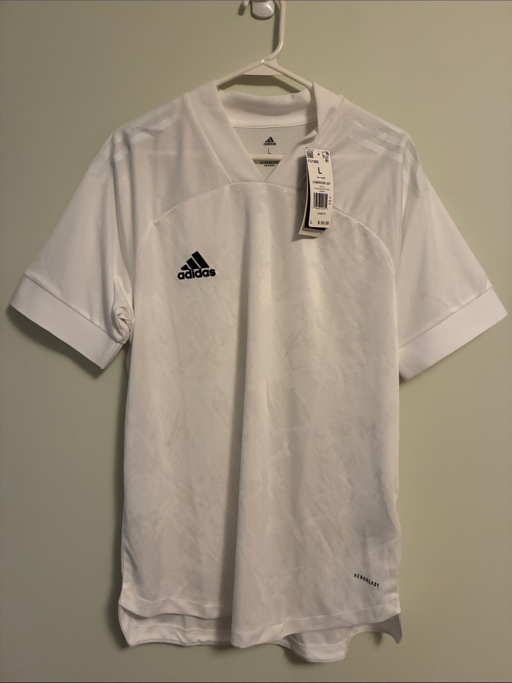 adidas Men’s White Athletic Jersey with Black Logo